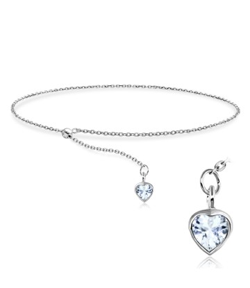 CZ Heart Silver Bracelet BRS-444